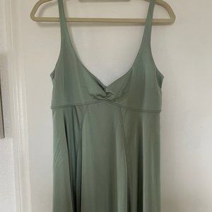 Urban Outfitters Green Silk A-Line Flowy Short Dress, sweetheart neckline - NEW